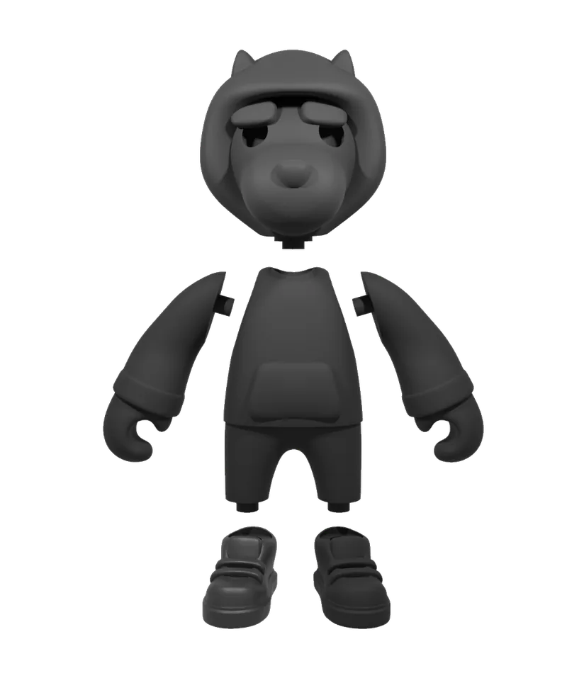 N3KI figure in exploded view: separate printable parts